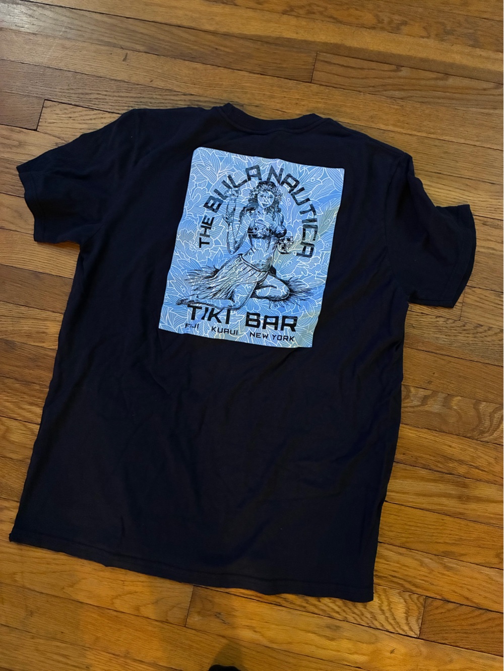 Nautica Navy Blue Short Sleeve Tee with Light Blue Graphic